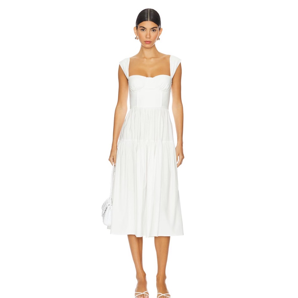 Corset WeWoreWhat Midi Dress in Ivory
